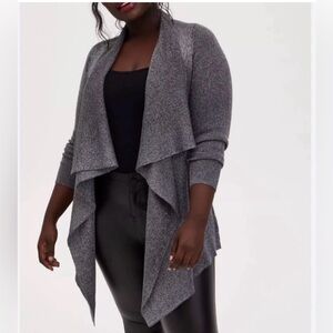 Torrid Sweater Gray Drape